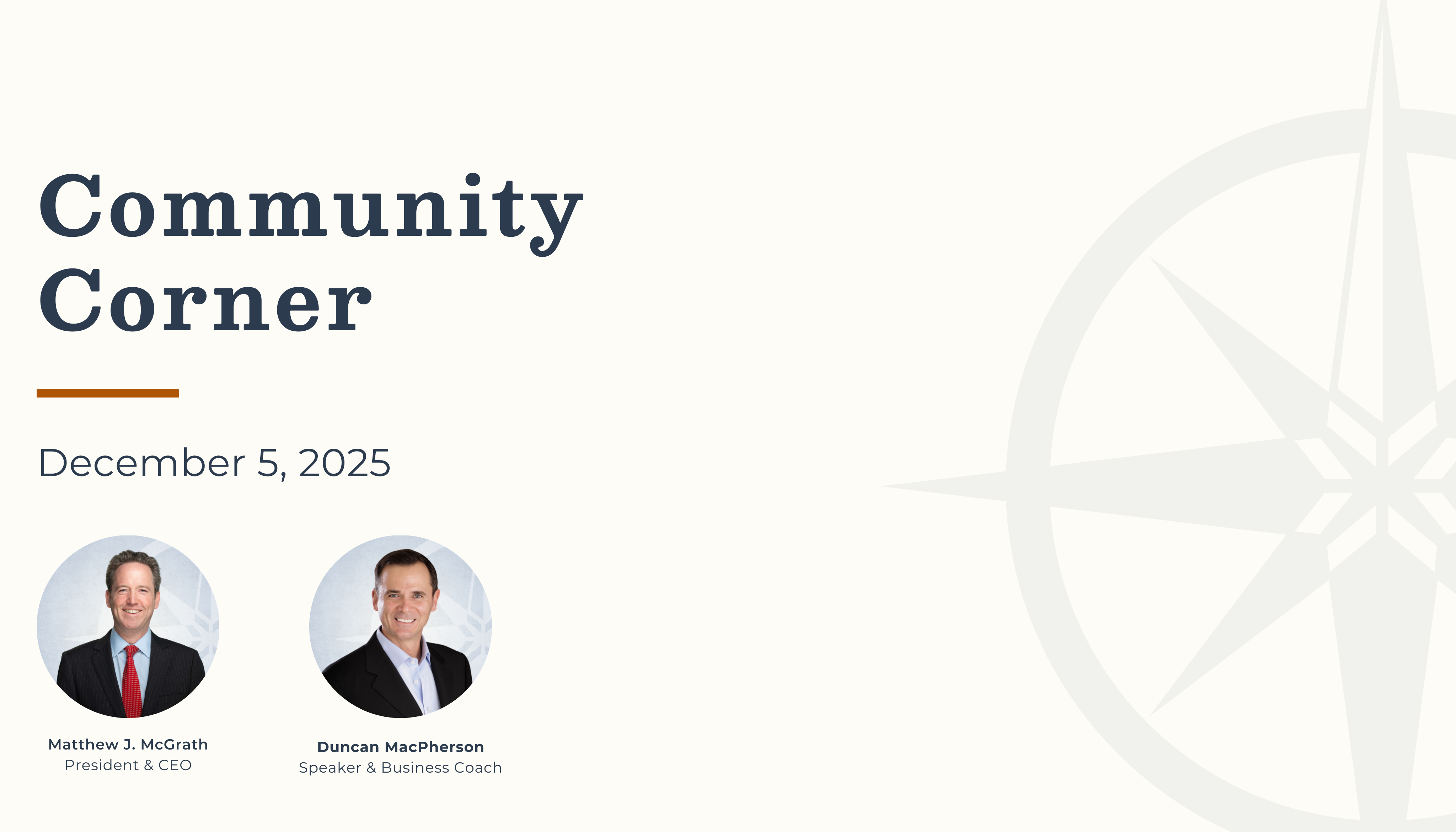 Community Corner Series Recap: December